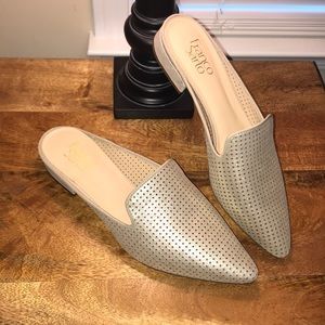 Franco Sarto Metallic Gold Perforated Mule